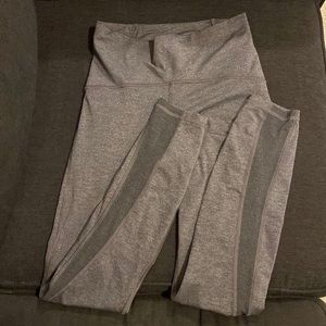 Heathered Gray Lululemon Leggings With Mesh Leg Detail